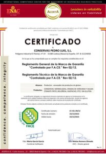 Muestra de certificado de trazabilidad